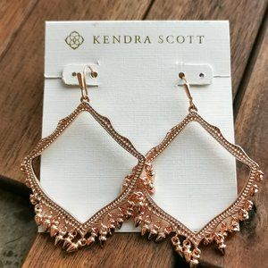 Kendra Scott Rose Gold Lacy Dangle Charm Earrings